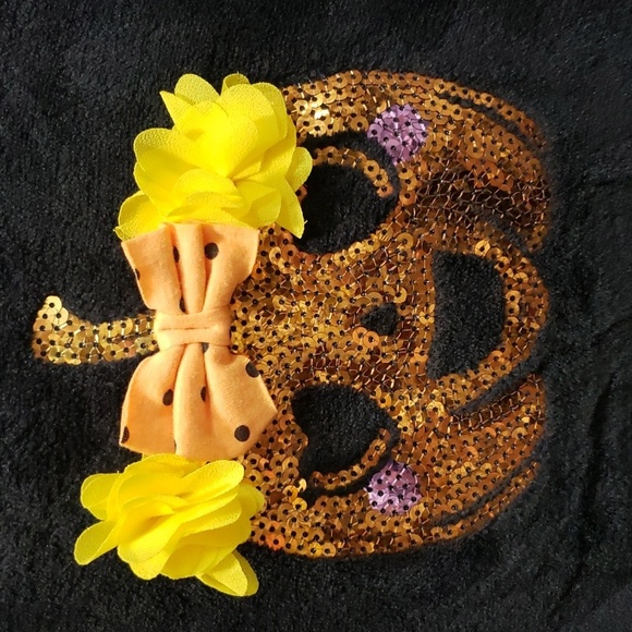 Kensie Girl 3-piece Plush Black Top with Polka Dot Leggings and Hea… - Picture 2 of 9